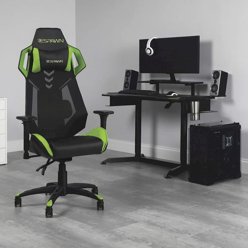Sedia da gaming stile racing, schienale in rete, reclinabile, 1 persona | Multicolore