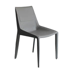 Sedia da pranzo moderna Modrest Halo in pelle sella grigio chiaro (set da 2)