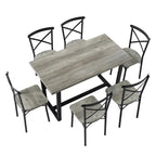 Set da pranzo industriale marrone/grigio per 6, 7 pezzi