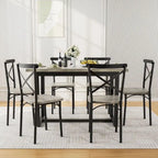 Set da pranzo industriale marrone/grigio per 6, 7 pezzi