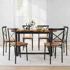 Set da pranzo industriale marrone/grigio per 6, 7 pezzi