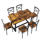Set da pranzo industriale marrone/grigio per 6, 7 pezzi
