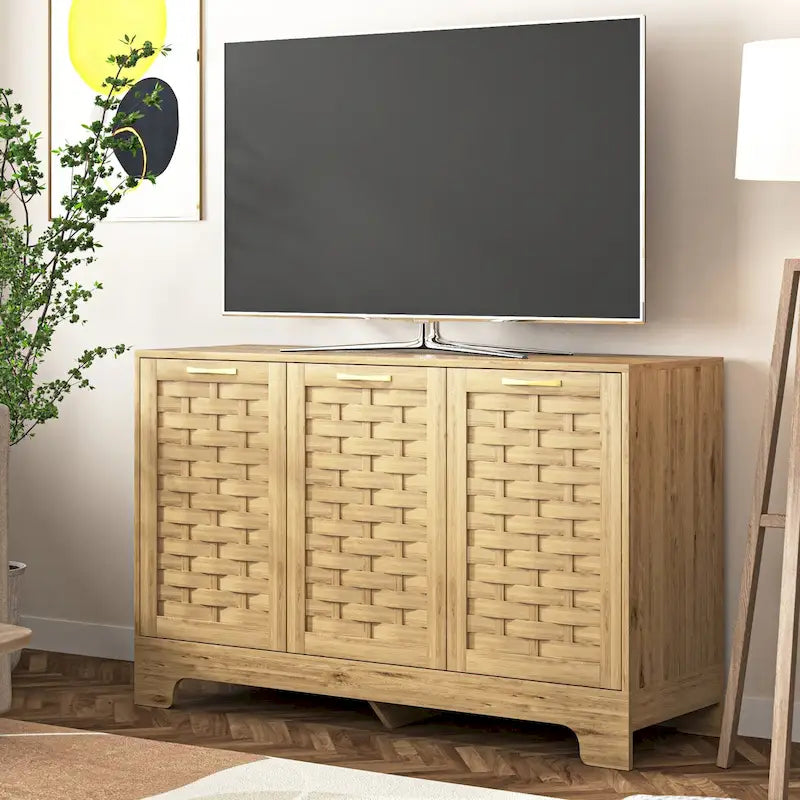 Mobile buffet credenza in stile rustico con ripiano regolabile, effetto legno