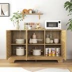 Mobile buffet credenza in stile rustico con ripiano regolabile, effetto legno