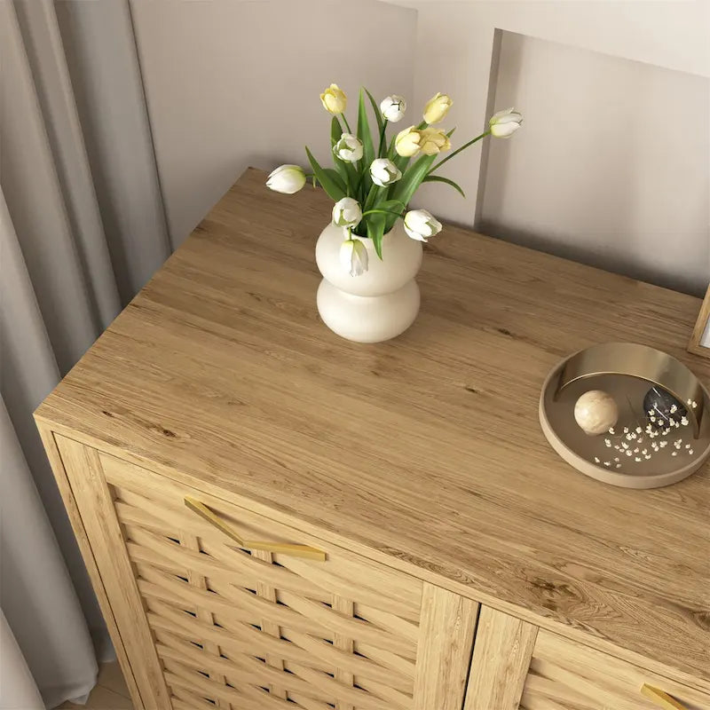 Mobile buffet credenza in stile rustico con ripiano regolabile, effetto legno