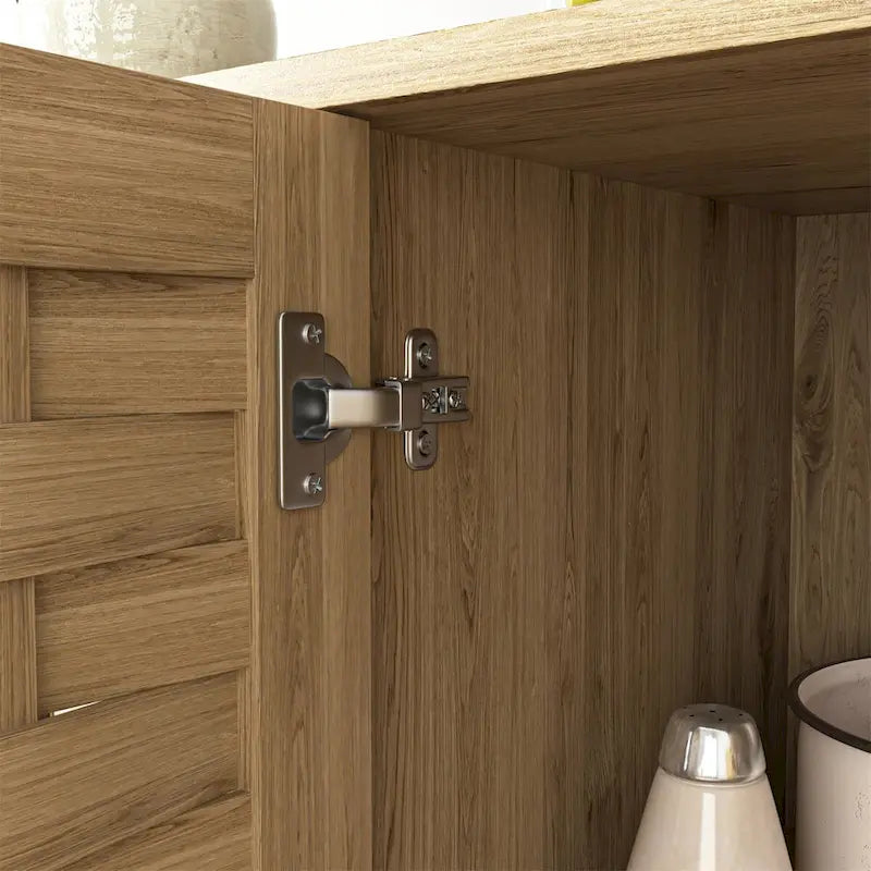 Mobile buffet credenza in stile rustico con ripiano regolabile, effetto legno
