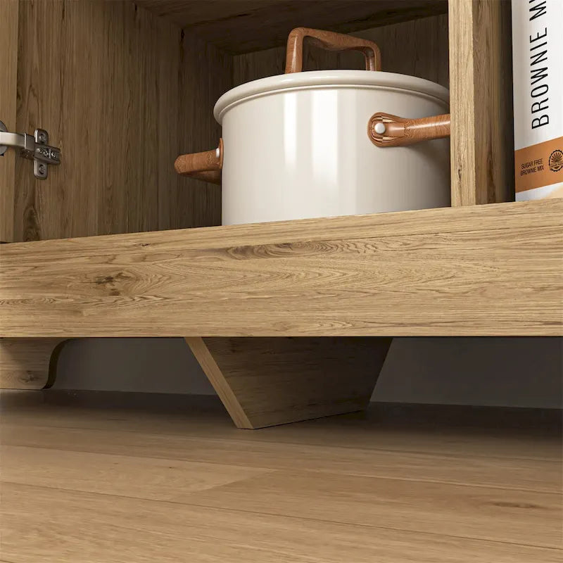 Mobile buffet credenza in stile rustico con ripiano regolabile, effetto legno