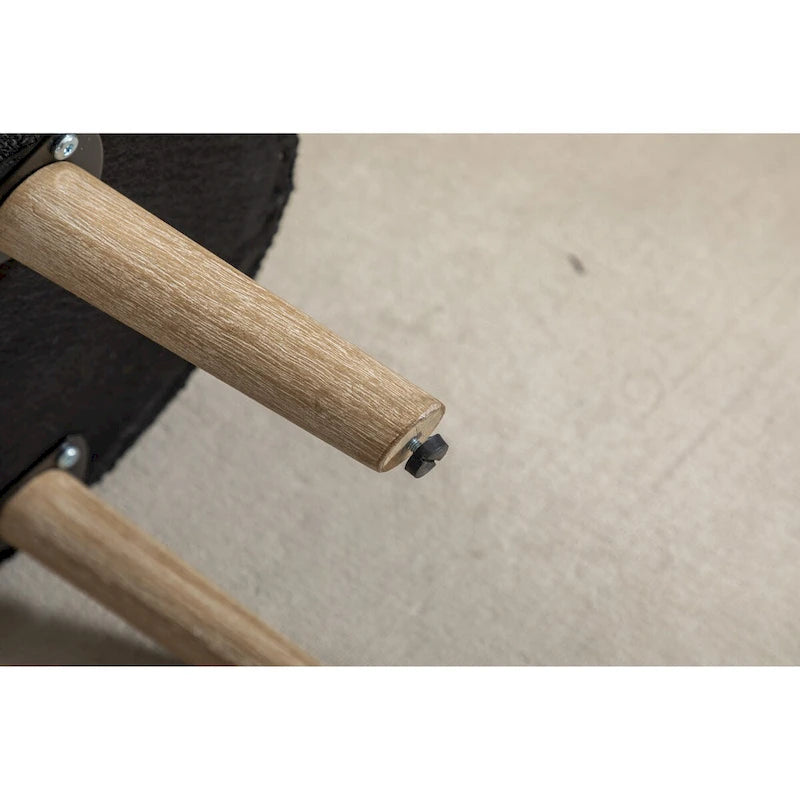 Panca Contenitore in Tessuto Bouclé, Gambe in Legno, 1 Posto | Nero