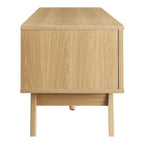 Mobile TV 60" con ante scorrevoli in rattan, Rovere/Noce, Adatto per TV fino a 65"