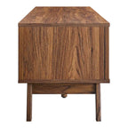 Mobile TV 60" con ante scorrevoli in rattan, Rovere/Noce, Adatto per TV fino a 65"