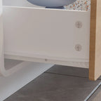 Mobile TV Bianco e Rovere con Cassetti e Ripiani a Giorno, 180 cm, Montaggio da 1 Persona
