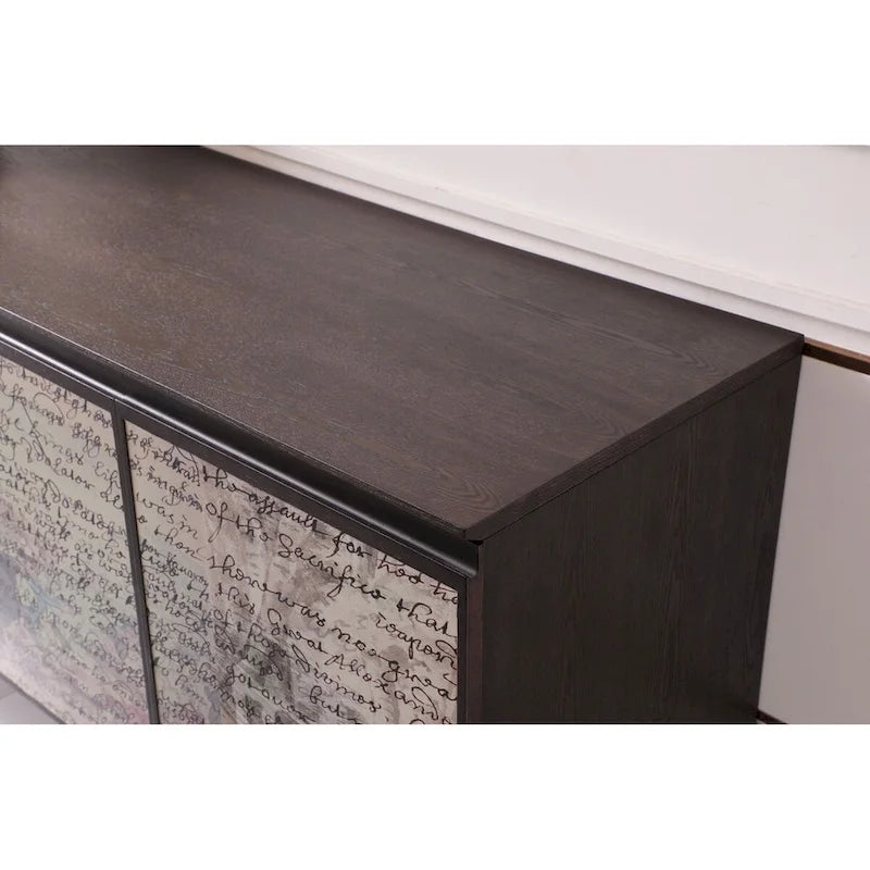 Madia a buffet moderna in fumo/ottone – 3 ante 2 cassetti, 1 posto a sedere