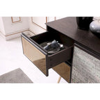 Madia a buffet moderna in fumo/ottone – 3 ante 2 cassetti, 1 posto a sedere