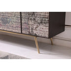 Madia a buffet moderna in fumo/ottone – 3 ante 2 cassetti, 1 posto a sedere