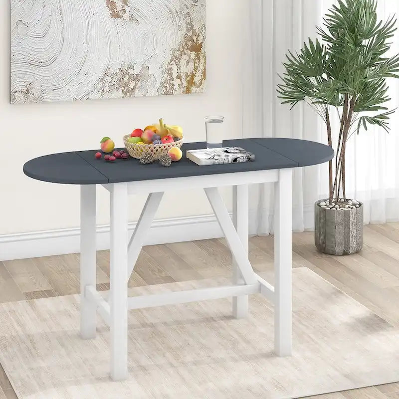 Set tavolo da pranzo con ante a ribalta beige/bianco/marrone, stile rustico, 2 posti
