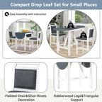 Set tavolo da pranzo con ante a ribalta beige/bianco/marrone, stile rustico, 2 posti