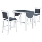 Set tavolo da pranzo con ante a ribalta beige/bianco/marrone, stile rustico, 2 posti