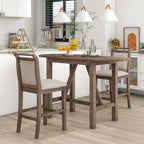 Set tavolo da pranzo con ante a ribalta beige/bianco/marrone, stile rustico, 2 posti