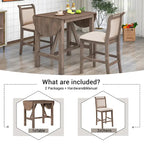 Set tavolo da pranzo con ante a ribalta beige/bianco/marrone, stile rustico, 2 posti