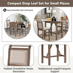 Set tavolo da pranzo con ante a ribalta beige/bianco/marrone, stile rustico, 2 posti