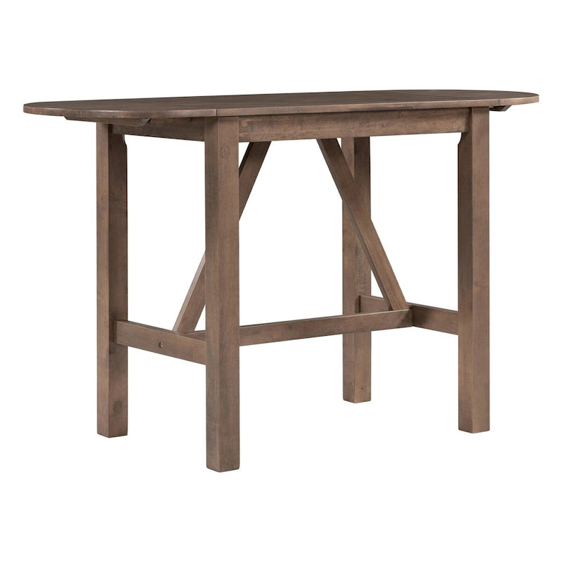 Set tavolo da pranzo con ante a ribalta beige/bianco/marrone, stile rustico, 2 posti