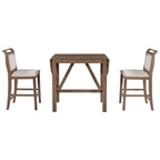 Set tavolo da pranzo con ante a ribalta beige/bianco/marrone, stile rustico, 2 posti