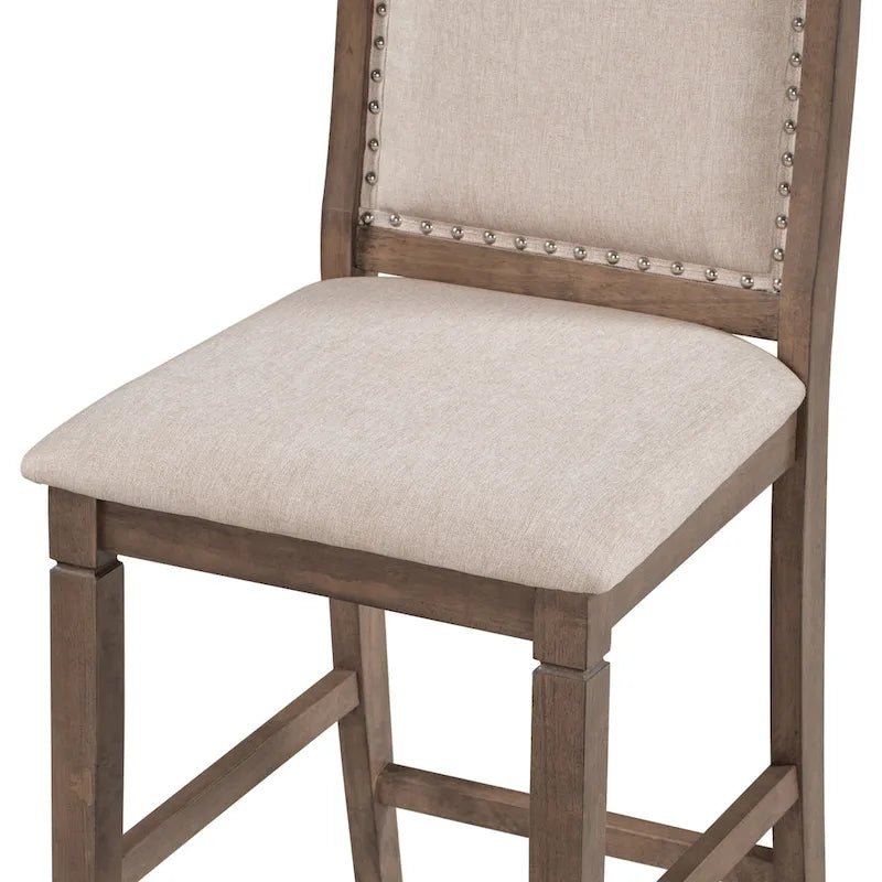 Set tavolo da pranzo con ante a ribalta beige/bianco/marrone, stile rustico, 2 posti