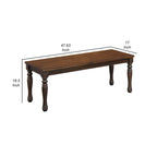 Panca da Pranzo Bicolore Marrone con Gambe Tornite, Singola, 48"