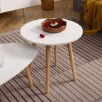 Tavolino da Caffè Rotondo Bianco, Stile Moderno, Posti a Sedere 1–2