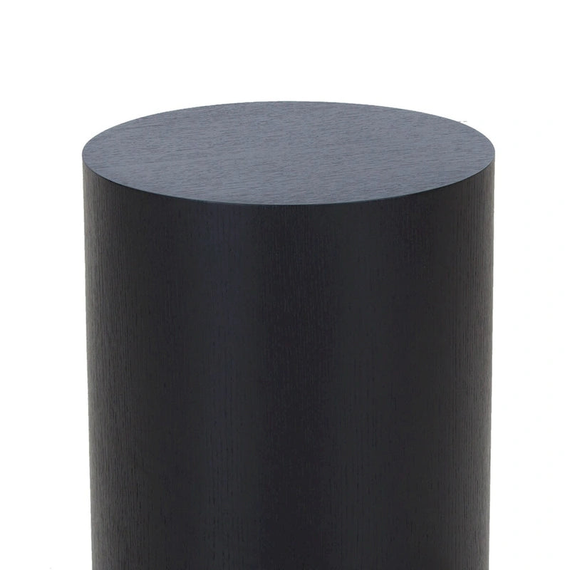 Tavolino Rotondo Nero, Piano in Legno, Monouso