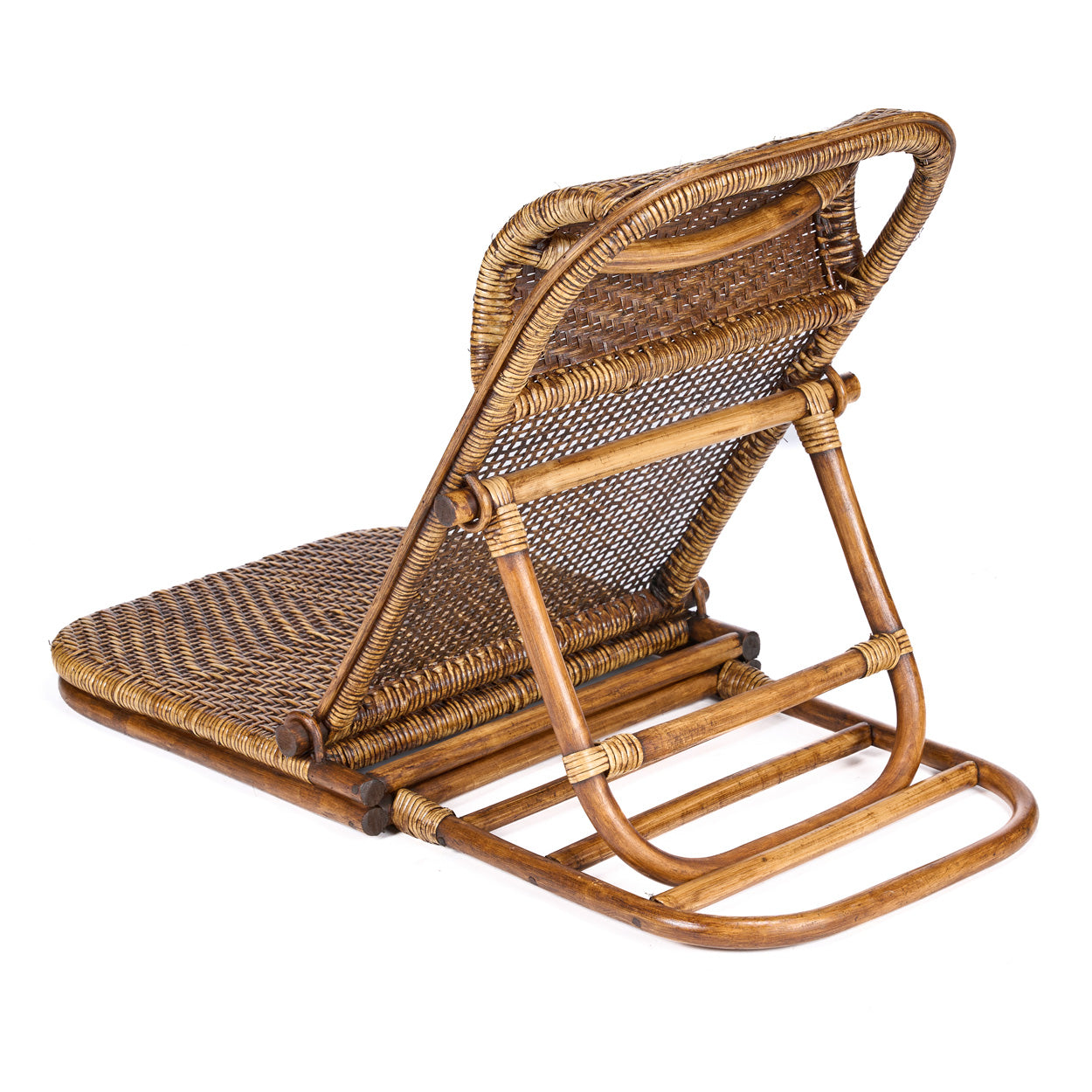 Chaise longue da pavimento in rattan - Noce scuro