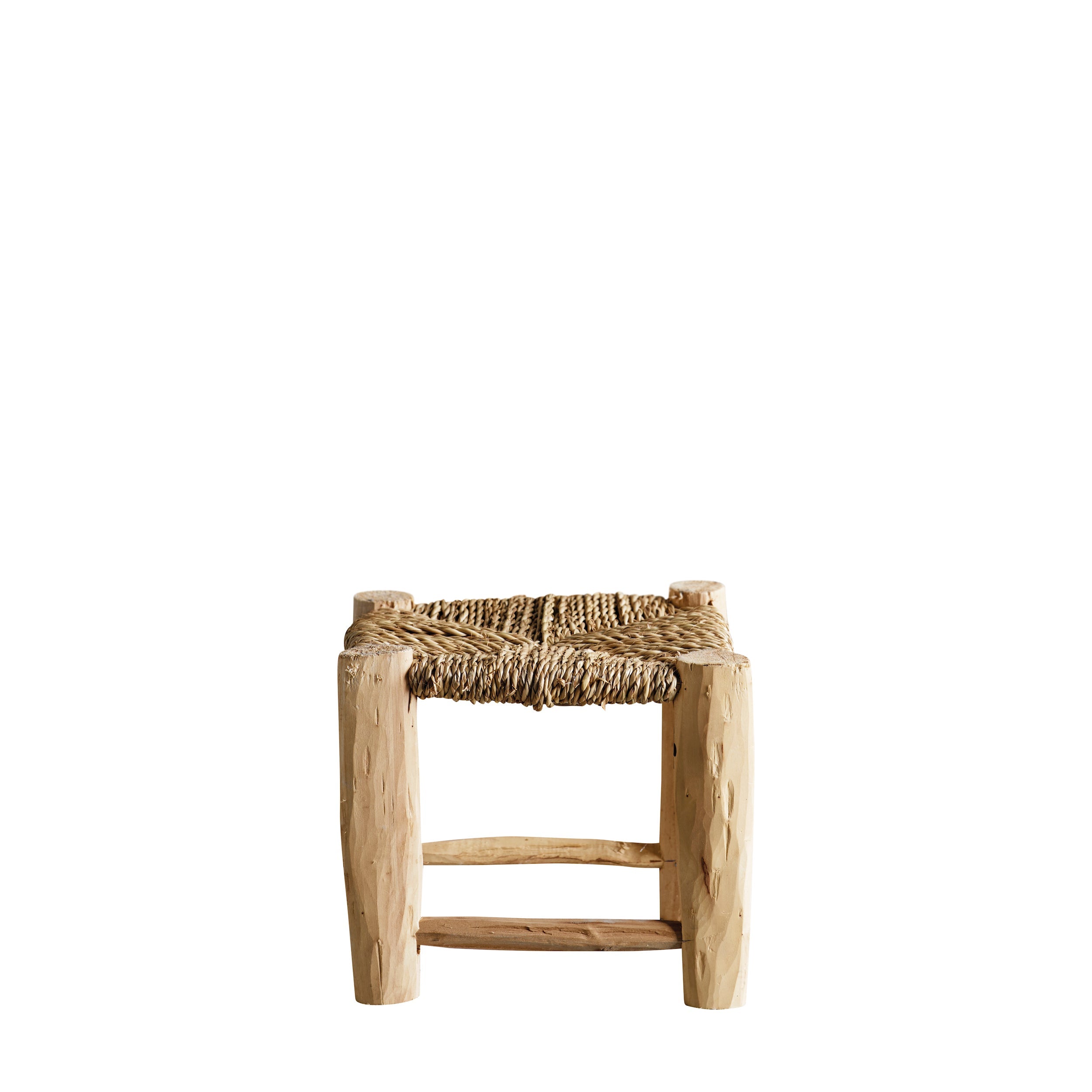 Sgabello Mini H 20, Foglia di Palma e Legno