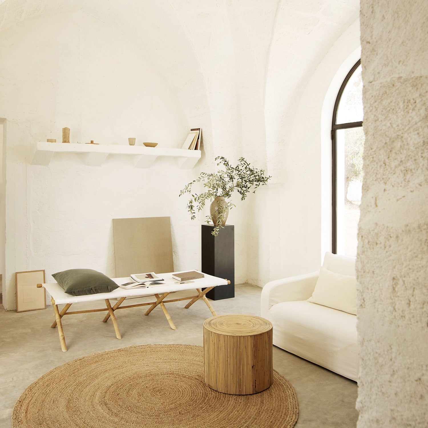 LETTINO DA GIORNO IN BAMBÙ | PIEGHEVOLE | RIVESTIMENTO BIANCO, GRIGIO o NERO