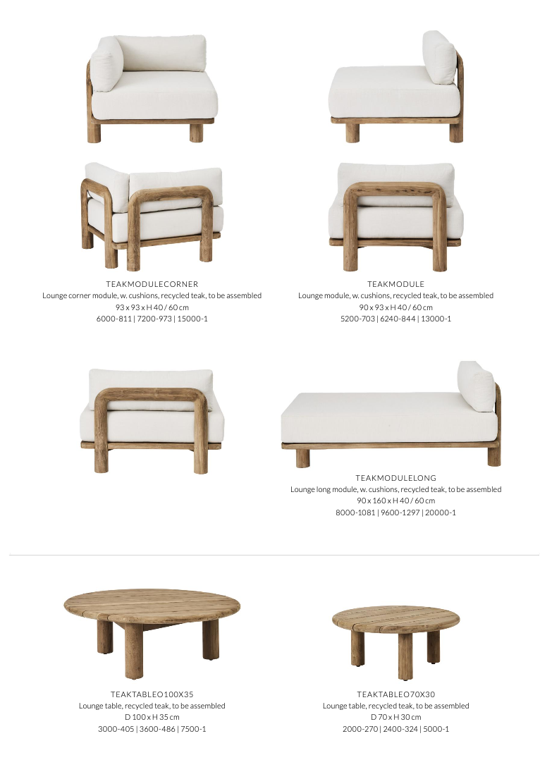 Tavolino lounge in teak | Teak riciclato | Ø 70 x H 30 cm