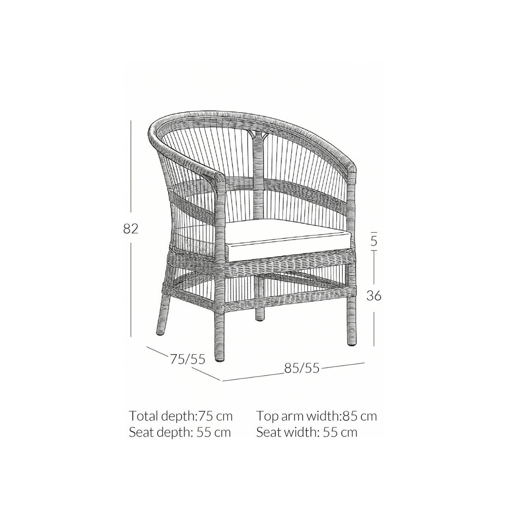 Sedia a sdraio | Polyrattan | 85 cm