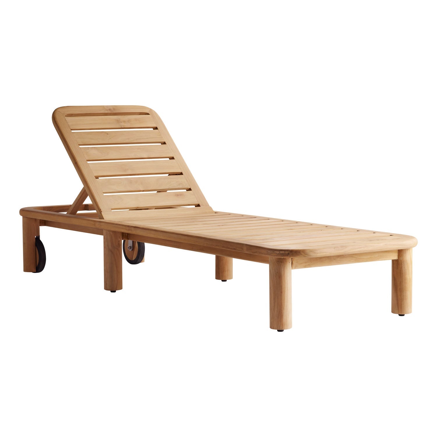 Lettino Prendisole in Teak con Cuscino, 210 x 70 x H 30 cm