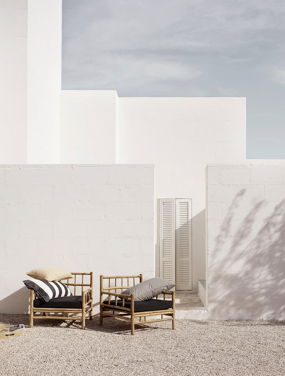 POLTRONA LOUNGE IN BAMBÙ | MATERASSO BIANCO, SABBIA, GRIGIO o NERO OPACO